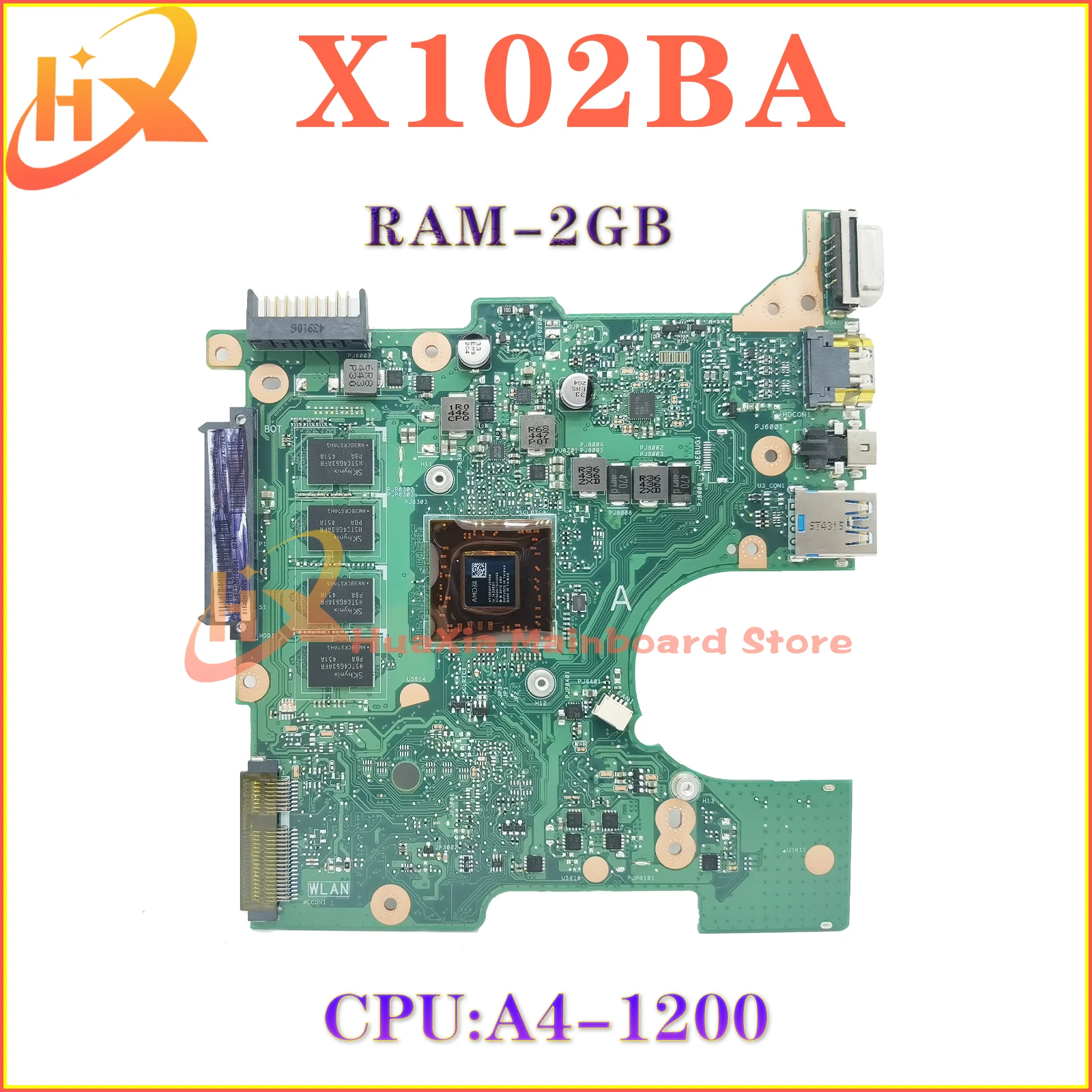 

X102BA Mainboard For ASUS F102B F102BA X102B Laptop Motherboard With A4-1200 2GB/4GB-RAM Maintherboard 100% Test OK