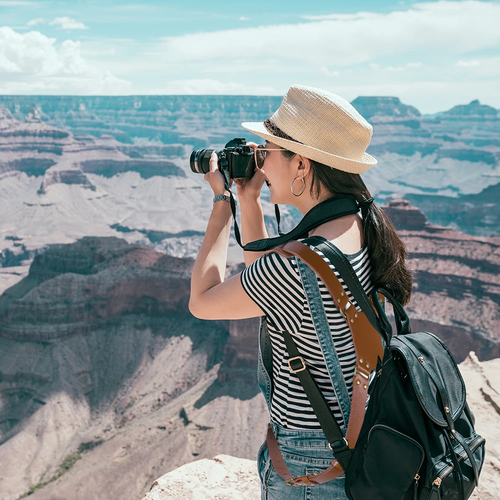 

Dual Camera Strap Double Camera Harness Universal Leather Camera Straps Camera Shoulder Strap for DSLR/SLR Cameras