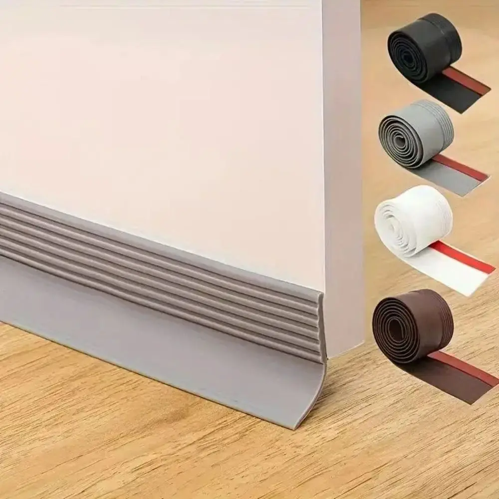 Soundproof Door Bottom Sealing Strip Self-adhesive TPE Draught Excluder Insect Prevention Home Weather Stripping Bedroom
