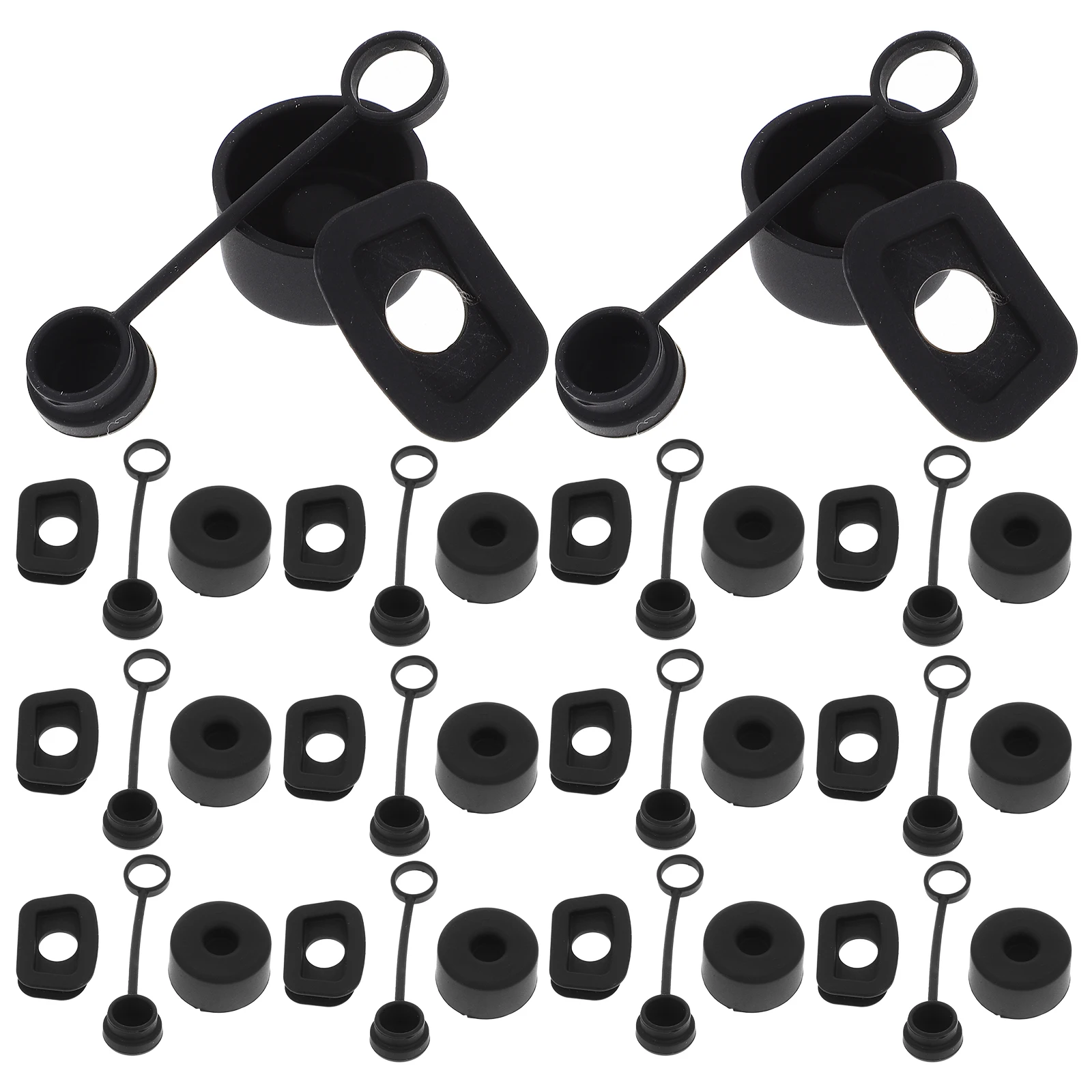 

10 set Anti leak Silicone Straw Covers Black 3 piece Set 10 Packs Reusable Caps Toppers Straw Protector Kitchen Bar Accessories