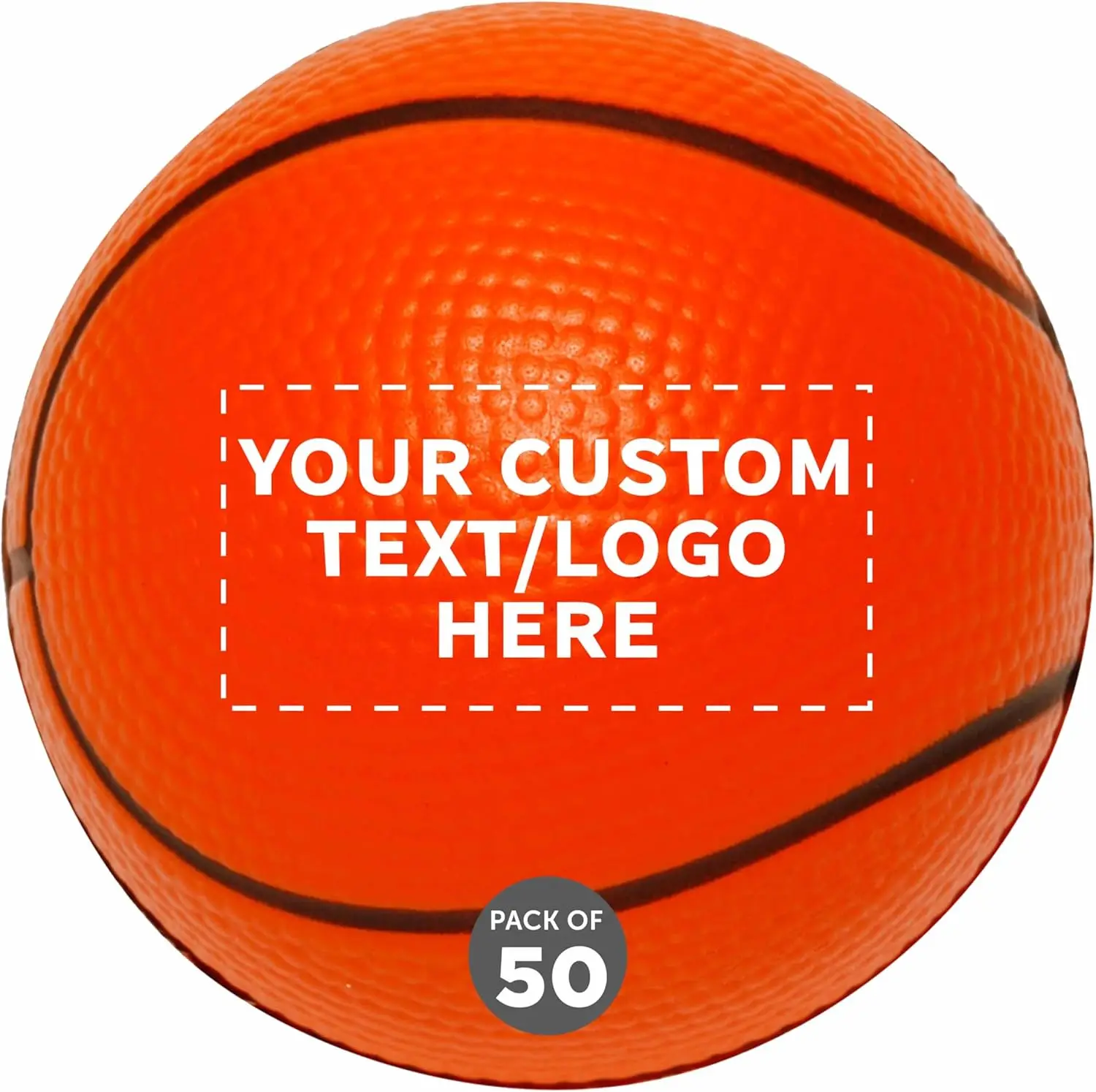 Promotional Giveaways: Orange Custom Basketball Shaped Squeeze Balls, Set of 50