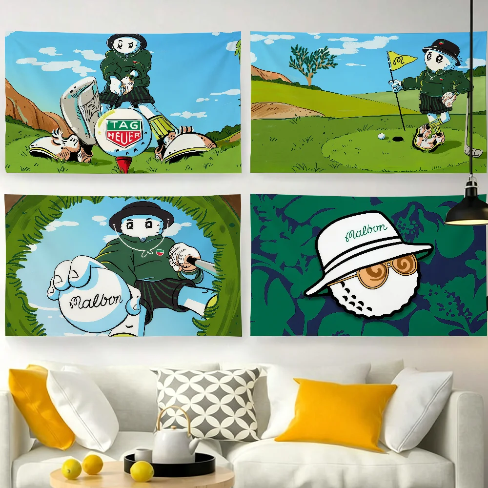 Drapeau de luxe M-malbon G-golf-ES pour fête de jardin, décoration murale pour salon, maison, bannière, chambre à coucher, tapisserie d'extérieur
