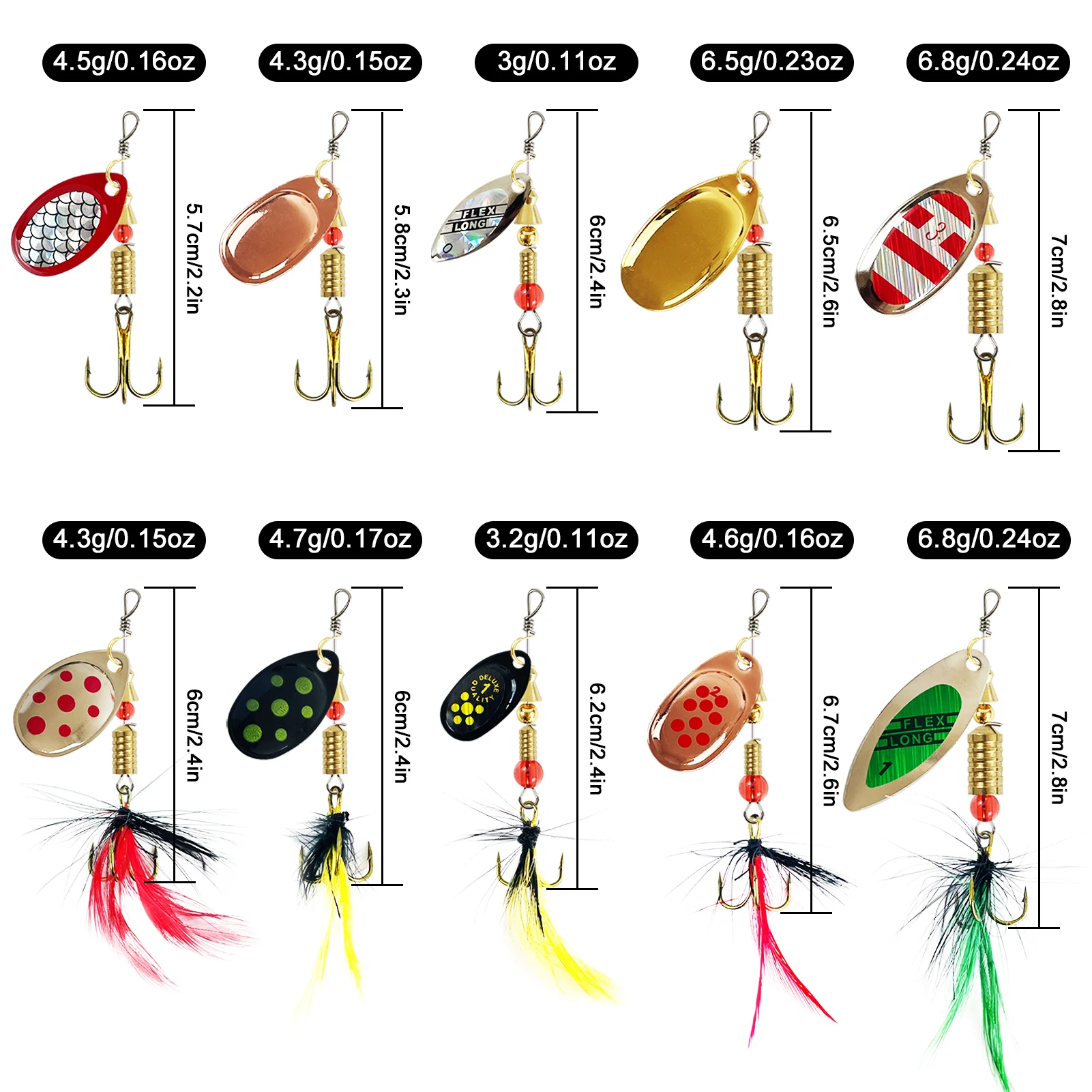 Набор вращающихся приманок FRE – обзор и цена Fishing Lure Box