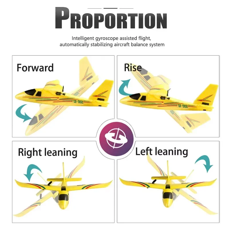 QF002 Rc Plane Glider 2.4G 2Ch Hand Throwing Epp Foam Fixed Wings Aircraft Remote Control Airplane Figher Toys for Boys Children