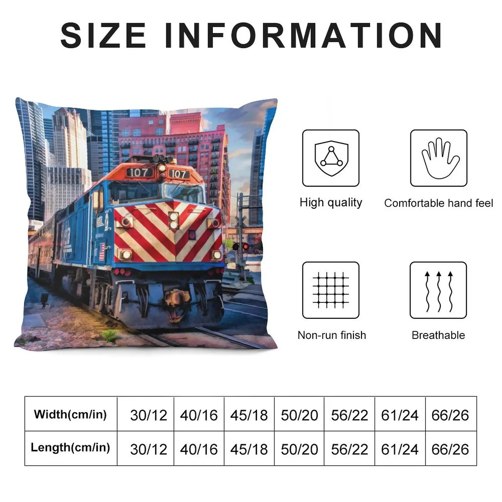 Chicago Metra Train Downtown Throw Pillow Pillowcases For Pillows Custom Cushion Photo ornamental pillows pillow