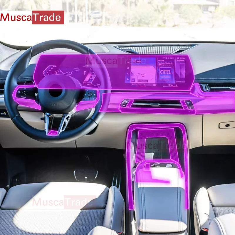 For BMW U10 U11 X1 X2 ix1 2023 car Interior Center console transparent car suit PPF-TPU protective film Anti-scratch Accessories