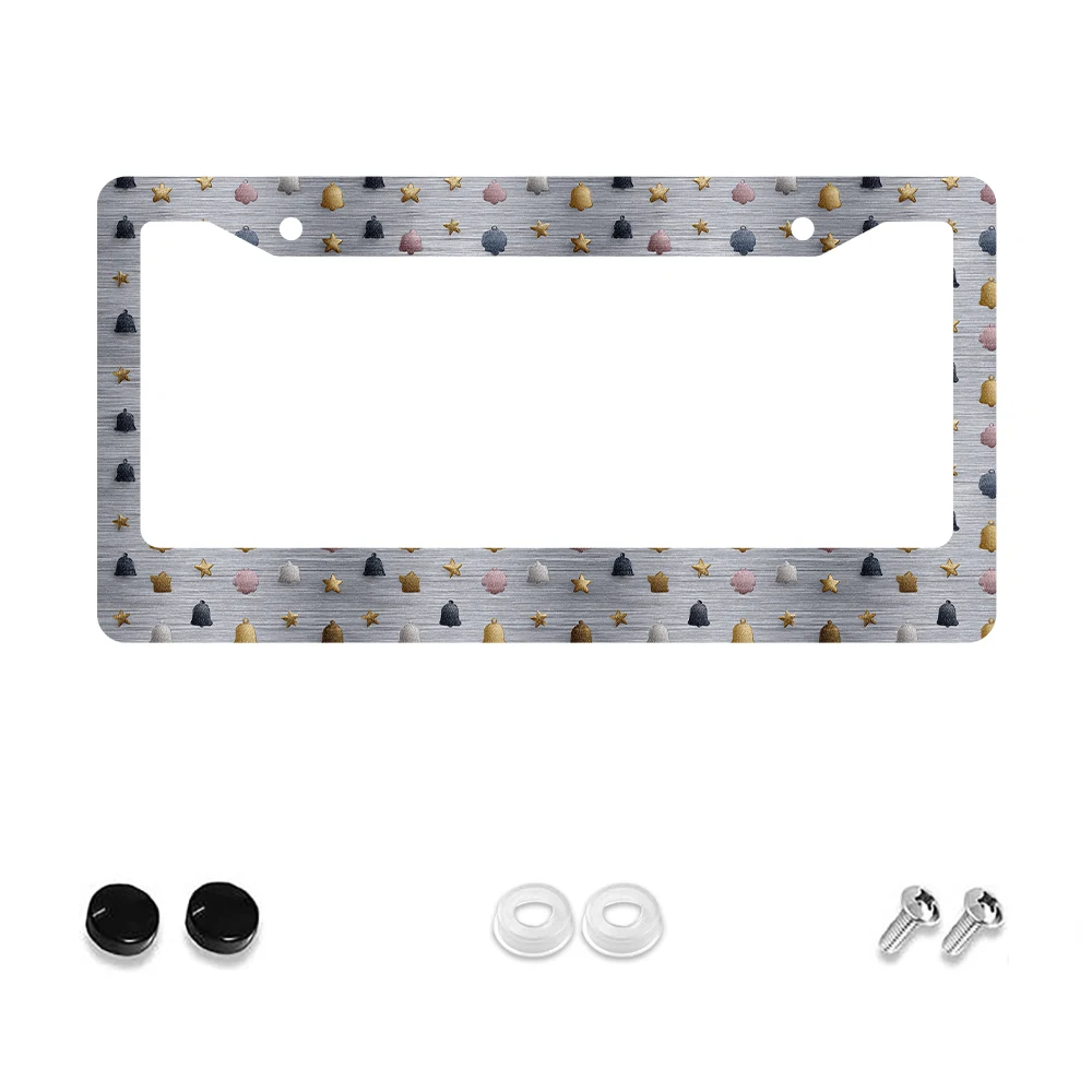 

1 шт. многоцветный колокольчик и звездчатый узор, рамка номерного знака с 2 отверстиями, алюминиевый материал, 6x12 дюймов, с комплектом винтов, новинка в стиле ретро