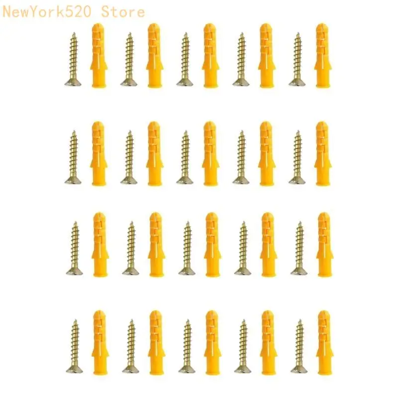 20/40pcs Expansion Pipe Tube and Screws Plastic Wall Anchors Easy to Install N84C