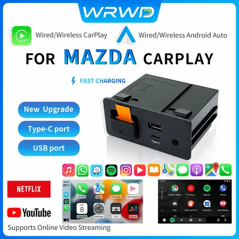 With Type-C For Mazda Carplay And Android Auto Adapter For Retrofit Mazda 2 3 6 CX3 CX5 CX8 MX5 USB HUB Kit TK78669U0C