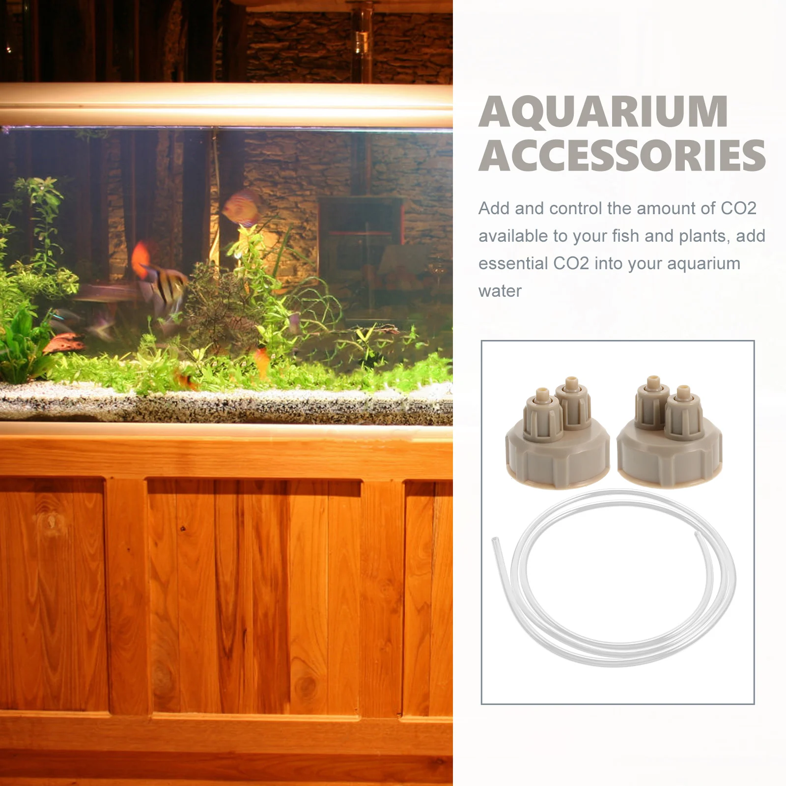 

1 set CO2 Reactor Bottle Cap for Aquarium DIY System Leakproof Carbon Dioxide Generator Efficient Air Stone Diffuser Portable