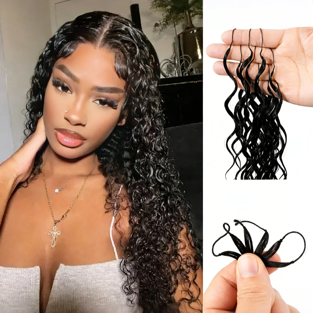 

Наращивание волос для крючкового плетения Deep Wave Knotless, предварительно разделенные пряди, 100% натуральные человеческие волосы, необработанные, с эффектом перьев