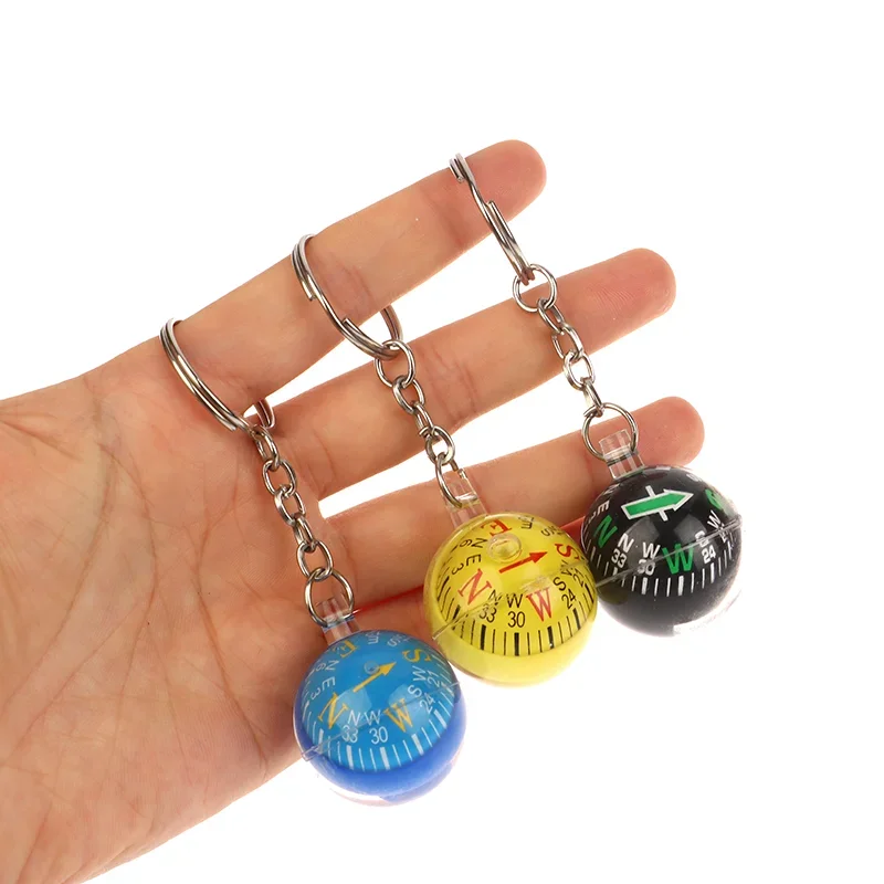 1Pcs Round Shape Small Mini Survival Compasses Key Chain Outdoor Camping Hiking Travel Precision Dial EDC Ball Keychain