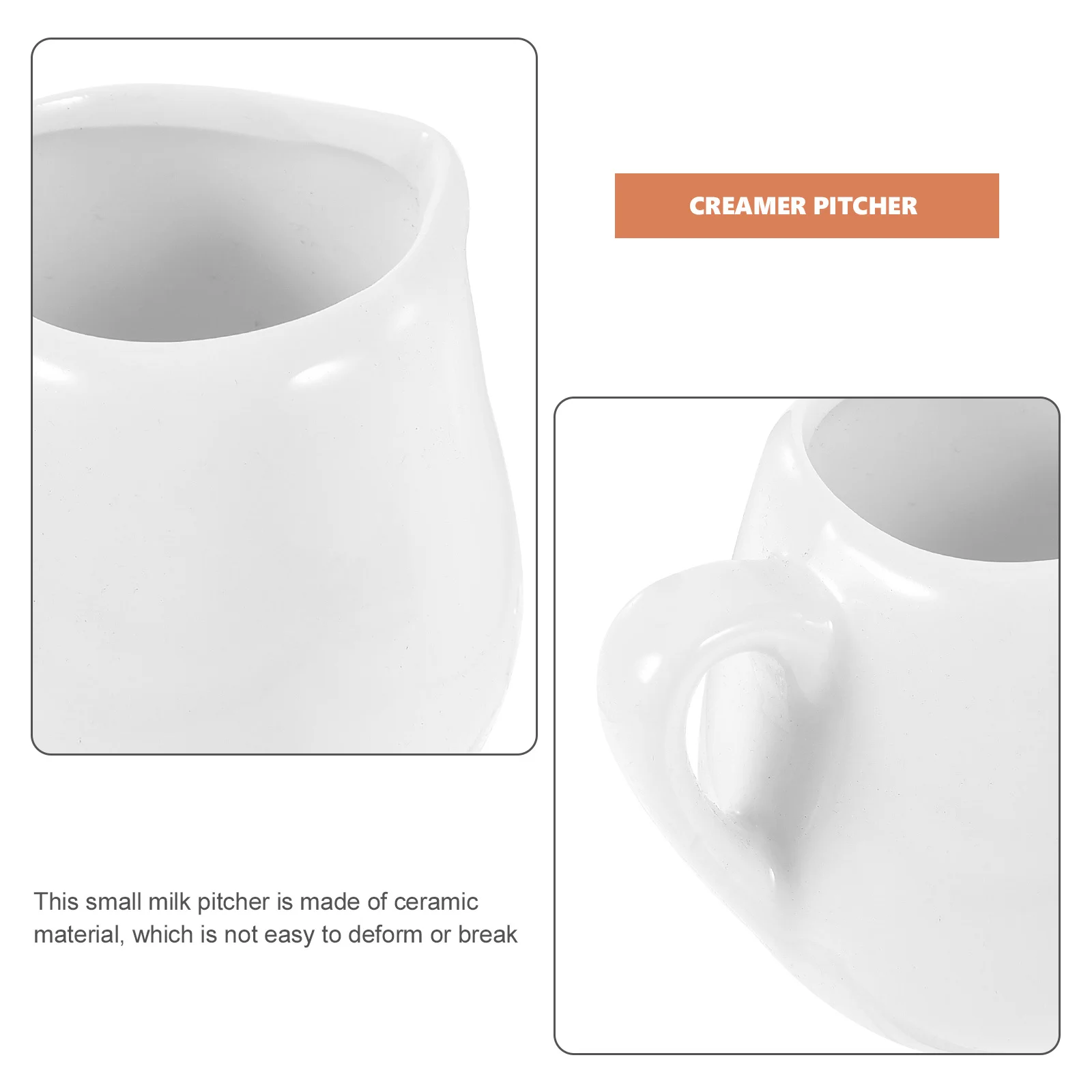 

4Pcs Ceramic Milk Pitcher Multi-Functional Sauce Jug Drip-Free Handle Easy Coffee Bar Supplies Creamer Pitcher