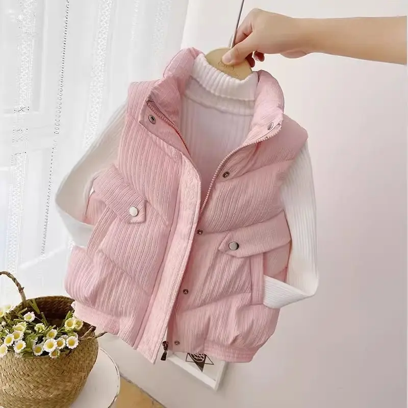 

Winter Warm Sleeveless Jacket For Children Jacket Thicken Hooded Vest For Boys Girls Kids Waistcoat Coat Insulated Vest