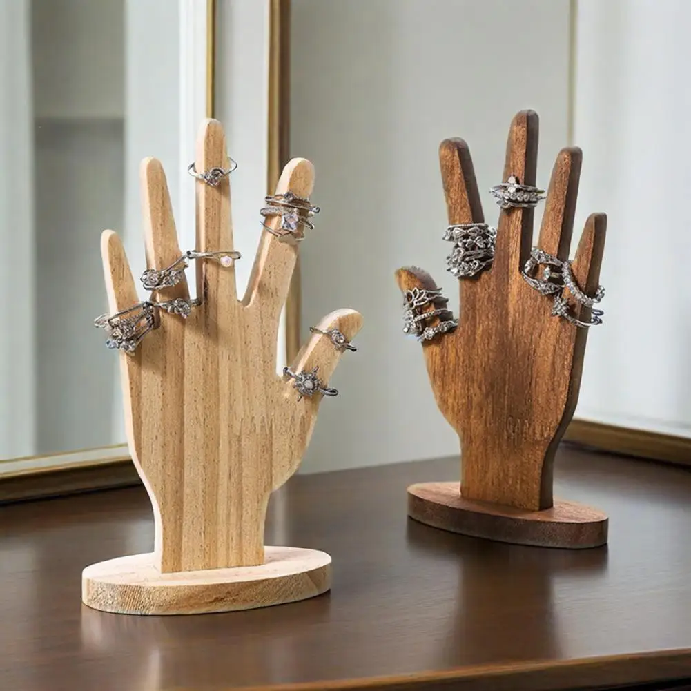 Jewelry Stand Finger Hand Display Rings Holder Multipurpose Decorative Wooden Hand Form Jewelry Bracelet Display Rack