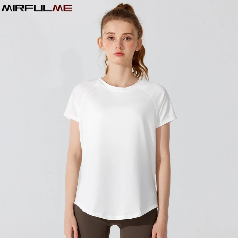 Women Loose Thin Yoga Shirts Short Sleeves Sport T-Shirts Hollow Out Running Shirts Breathable Jacquard Gym Fitness Tops Blouse