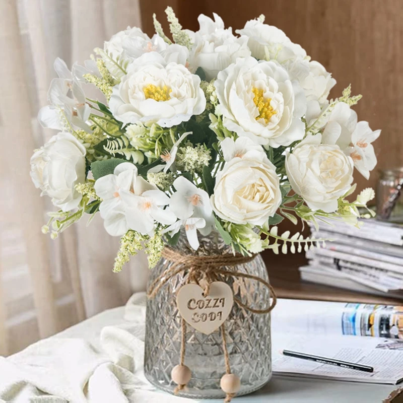 1pc Seide Pfingstrose Hortensien Künstliche Blumen Hochzeit Hause Vase Festival Dekorative Girlande Diy Geschenk Box Sammelalbum Heiße Verkäufe