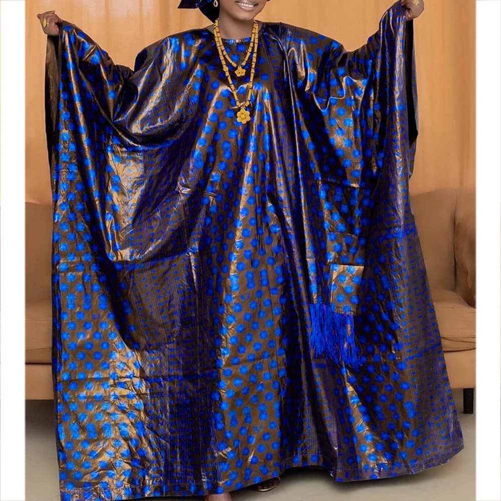 

2025 Newest Printed African Ankara Women Traditional Wedding Party Dashiki Robe Boubou Nigeria Silk Stain African Long Dresses
