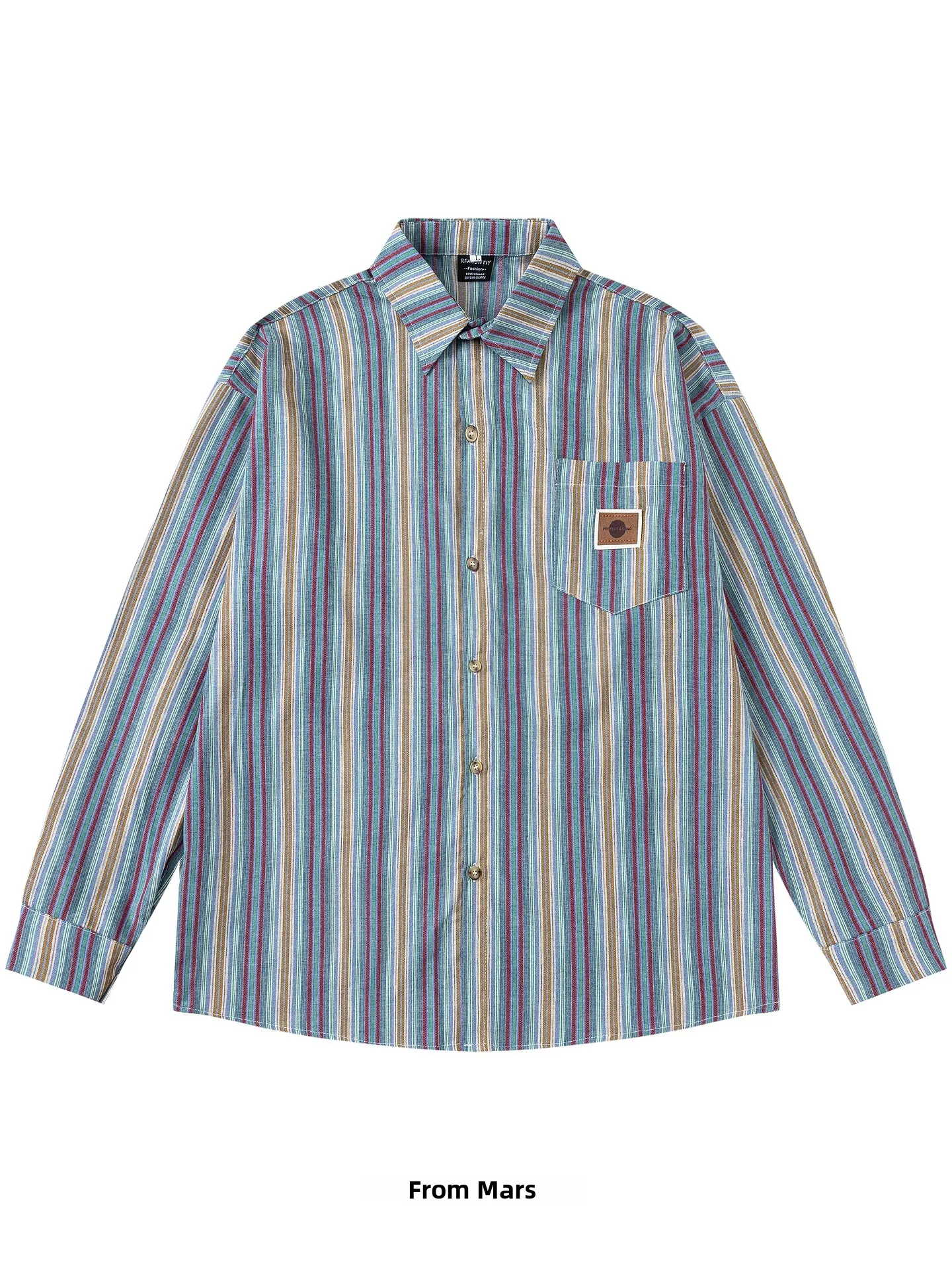 

Loose Fit Long Sve Striped Design Casual irt Versatile for Couples Comfortable Breathable Cotton Youth Faion Spring Au...