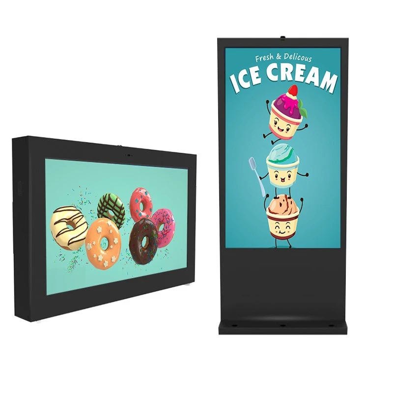 Outdoor high-brightness LCD advertising 32/43/55/65/75 inch waterproof and dustproof air-cooled wall-mounted vertical machine