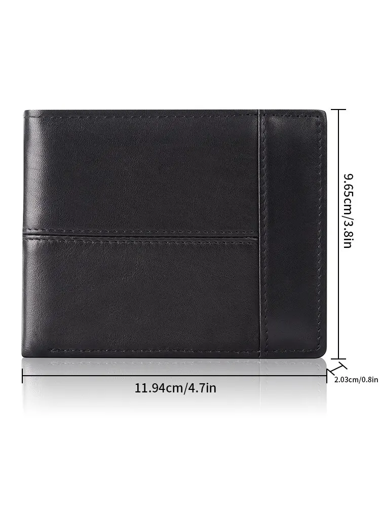 Swallowmall RFID Genuine Leather Bifold Wallets For Men, ID Window 16 Card Holders Gift Box