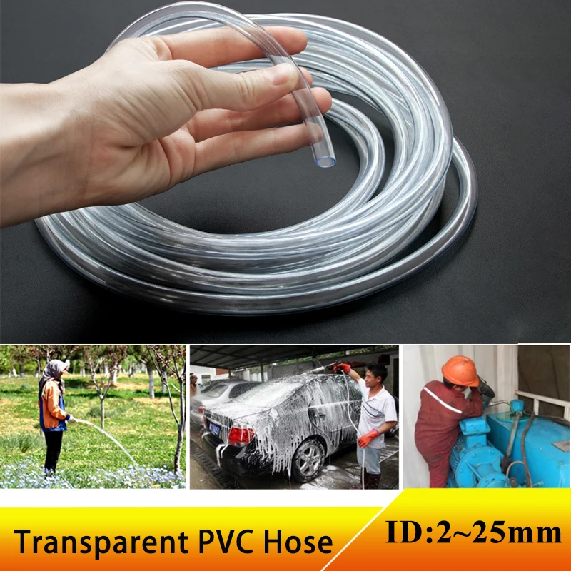 1/2/5m Transparent PVC Plastic Hoses  2 3 4 5 6 8 10 12 14 16 18 20 25mm Inner Diameter High Quality Garden Water Pump Tube Hose