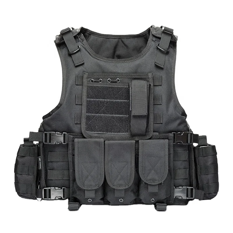 

Тактический жилет-плитоносец черный, с мягкой подкладкой, система Molle, для охоты и тренировок