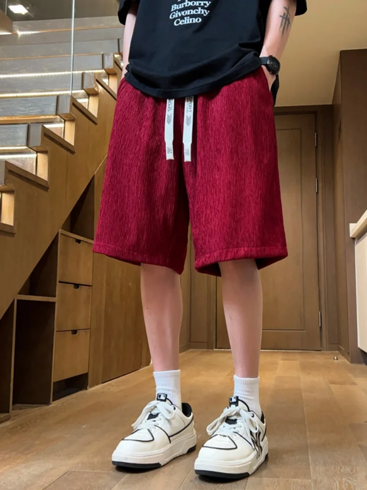 

Мужские летние брюки American Sle: модные, дышащие, свободные, широкие, средней длины, с приятной текстурой, повседневные, трендовые, брендовые.