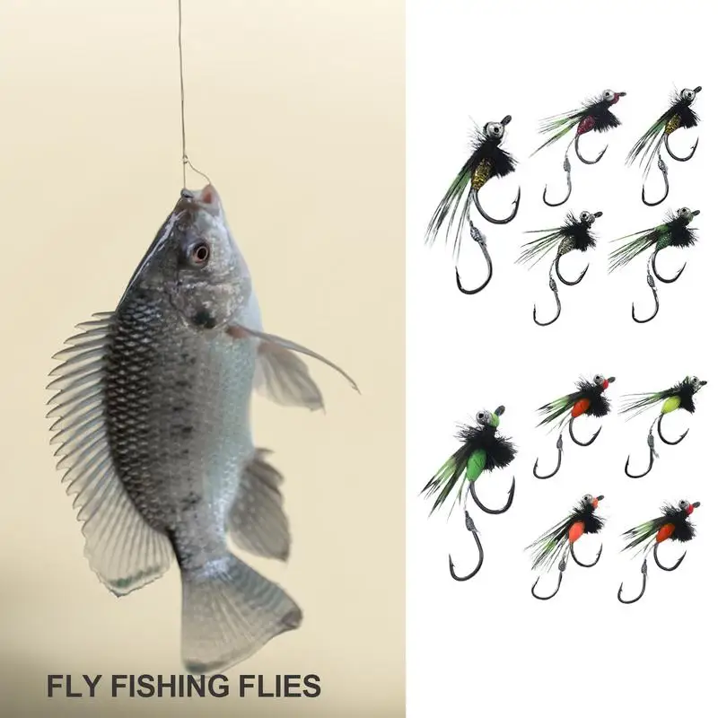 Fly Assortment Trout Bass Fly Assortment Realistic Dry Fly Vibrant Fly Fishing Lures Kit For Saltwater And Freshwater Fly