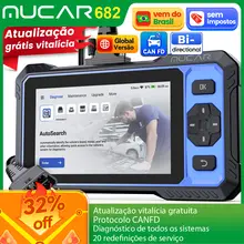 Mucar 682 ferramenta de diagnóstico de carro assistida por ia canfd bidirecional ecu codificação 20 redefinições de diagnóstico de sistema completo obd2 scanner vida livre