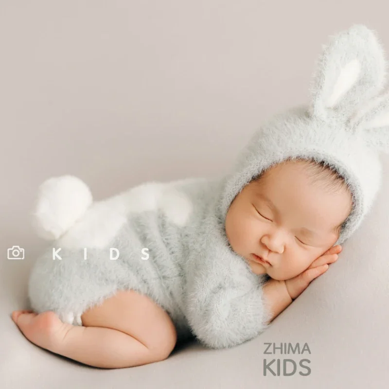 

Photography props new product full moon baby photography newborn bunny clothing jumpsuit studio baby photoshoot outfit