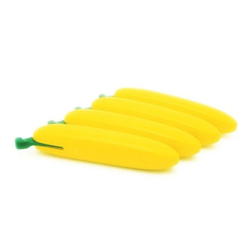 Bolígrafo retráctil divertido con forma plátano, novedad, 5 uds., escribe suavemente