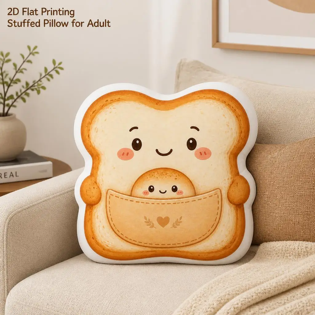 Cozy Toast Pocket Plush Pillow Cushion Irregular Stuffed Throw Pillow Home Decor Gift Sofa Bed Home