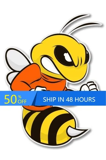 

Angry Bee Phone Cute Camper Van Window Car Laptop Waterproof Vinyl Decal Accessory Vintage Retro
