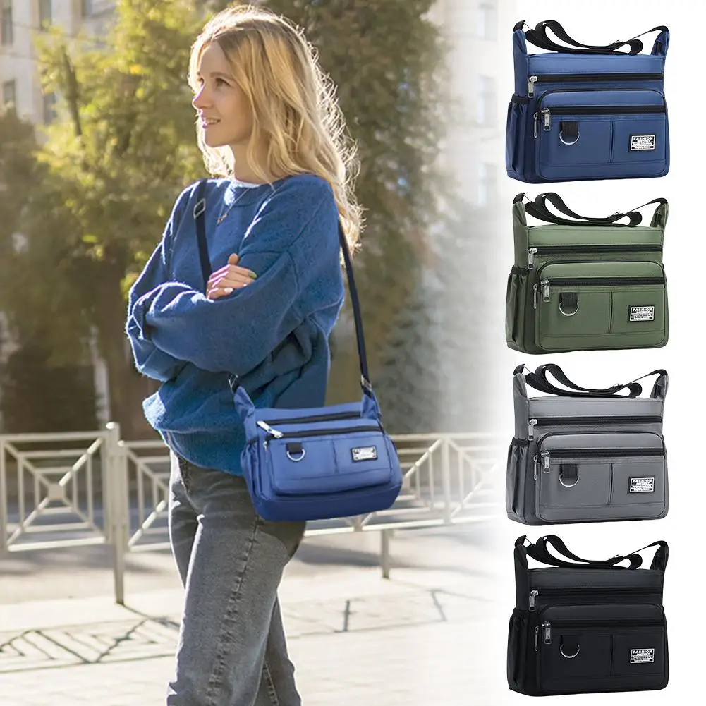 Large Capacity Men's Shoulder Bag Business Leisure Multi-layer Pocket Crossbody Bag Fashion Wear-resistant Oxford Cloth
