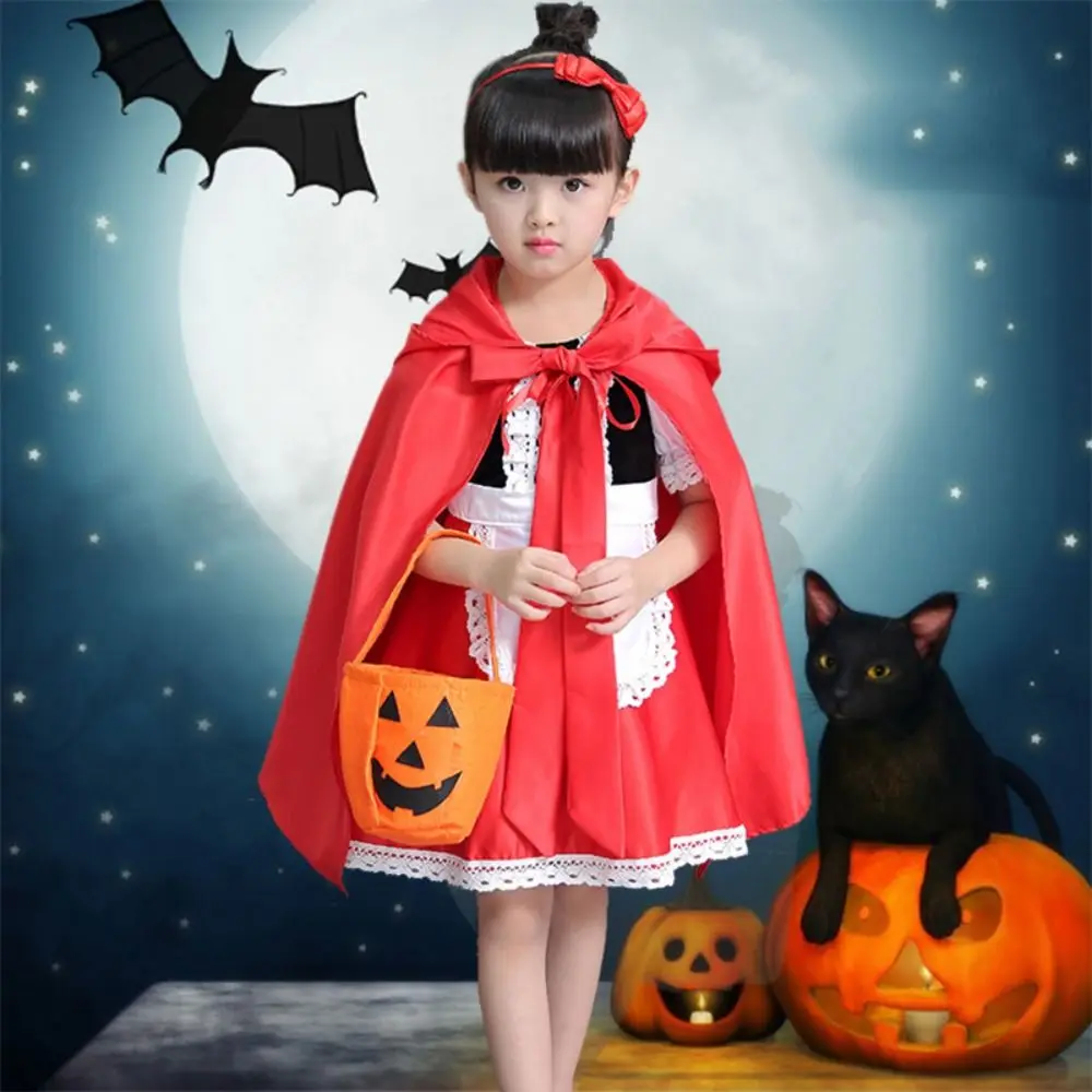 

Performance Halloween Christmas Costumes Party Dress with Cloak Princess Costume Set Funny Sweet 4Pieces Cosplay Costumes