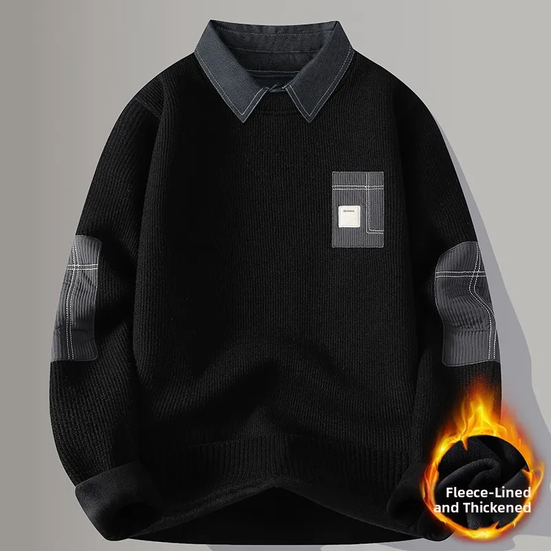Black (shirt collar) (plus velvet)