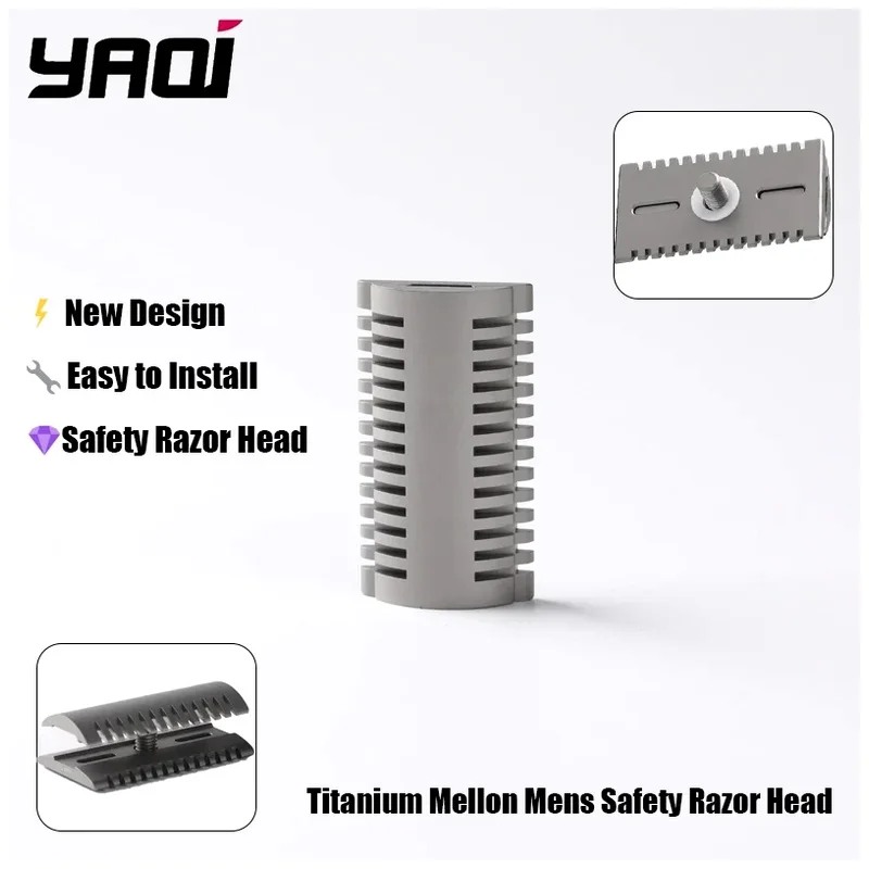 YAQI New Design, Men's Safety Razor Head for Shaving Razors, Titanium Mellon Smooth Shaving Grooming Tool