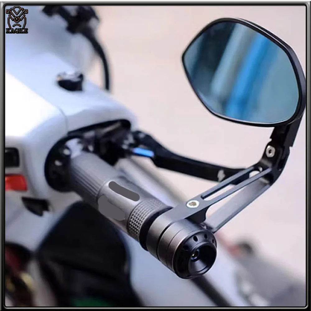 

Motorcycle CNC Round Handlebar Bar End Rear View Mirrors Balance Slider Grip Plug For Vespa GTS Sprint Primavera 150 300 310 250