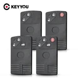 KEYYOU 2/3/4 Buttons Smart Remote Car Key Card Shell Fob Case Fob for Mazda 5 6 8 CX7 CX-9 RX8 Miata MX5 Verisa MPV
