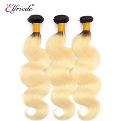 Elfriede 1B/613 blond Body Wave wiązki ludzkich włosów 100%, doczepy z ludzkich włosów brazylijski Remy tka 3/4 wiązek ludzkich doczepiane włosy