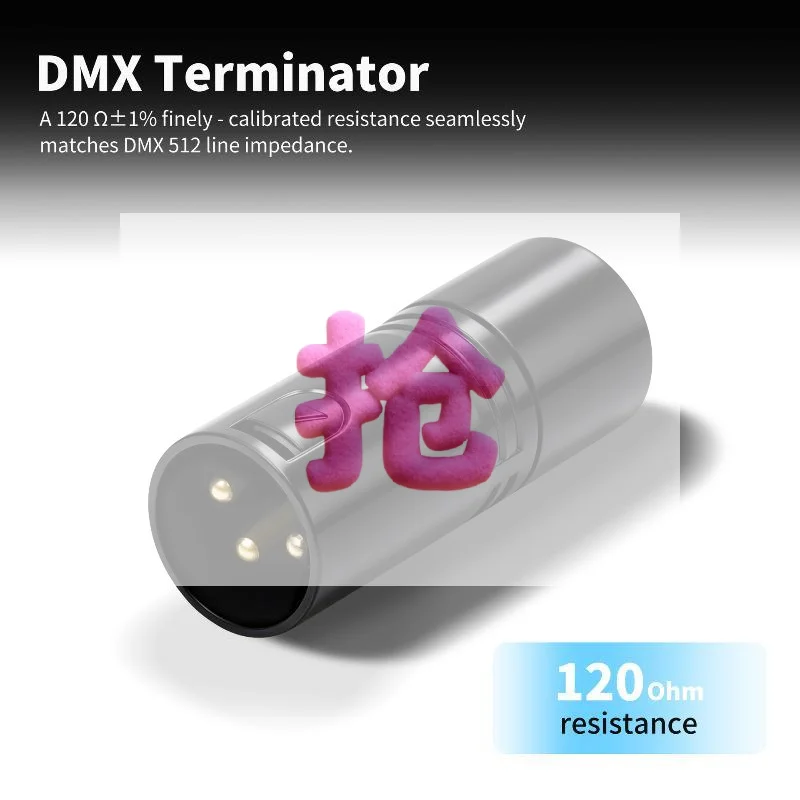 120Ohm 3-Pin XLR/DMX Terminators Audio Converter 3Pin XLR Terminators Connector For Lighting And Audio Systems Signal Integrity