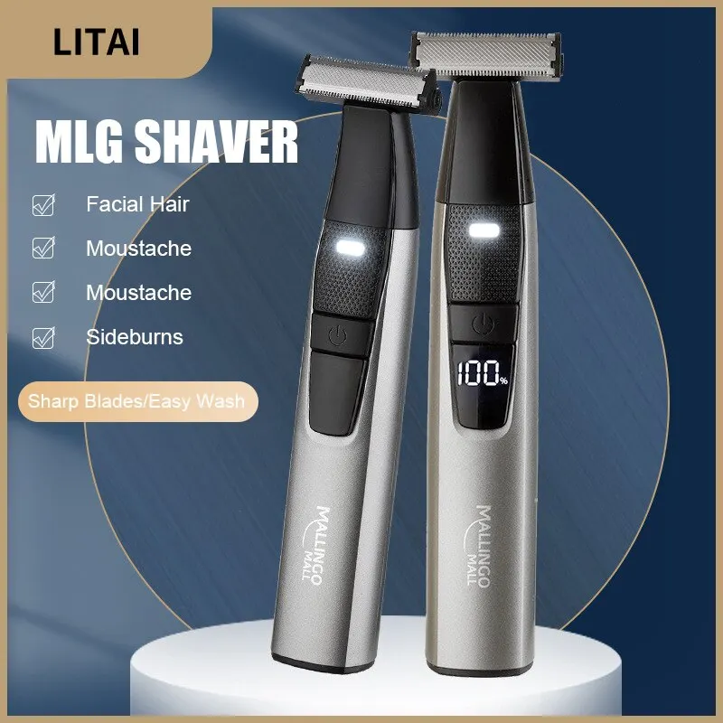 Electric Shaver Portable Full Body Trimmer USB T-Blade LED Digital DisplayRazor For Men and Women Washable Razor