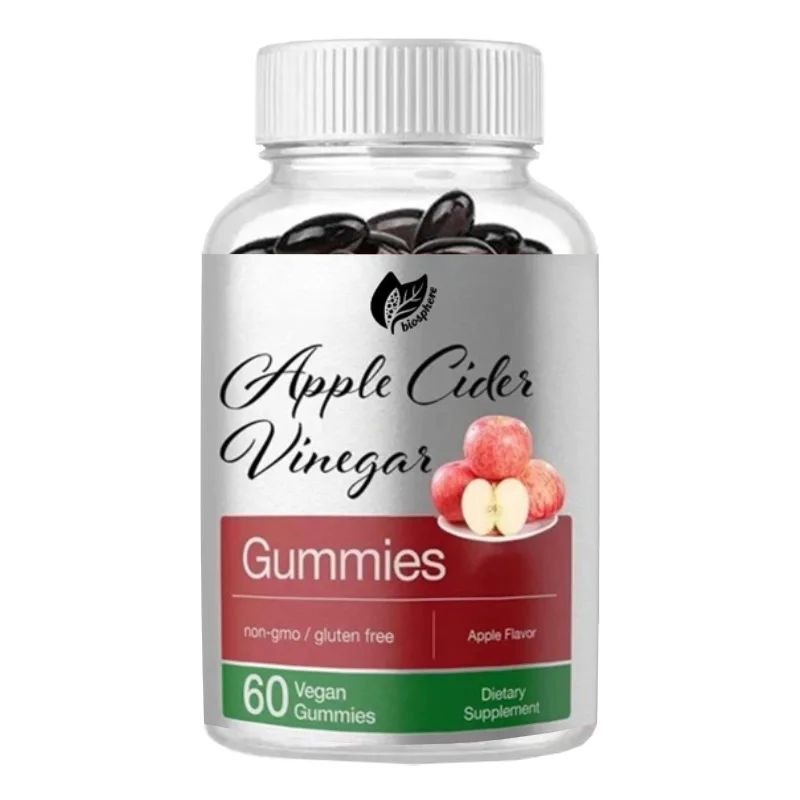 Vegetarian Apple Vinegar Gummies, 60 Count, ACV Supplement | Apple Flavor | Non GMO, Adult Gluten Free Gummies