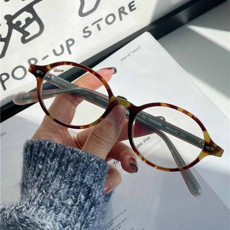 Anti Blue Light Myopia Glasses Men Ultra Light Retro Small Round Frame Myopia Glasses for Women Artistic Frame Glasses 0 To -4.0 image 3