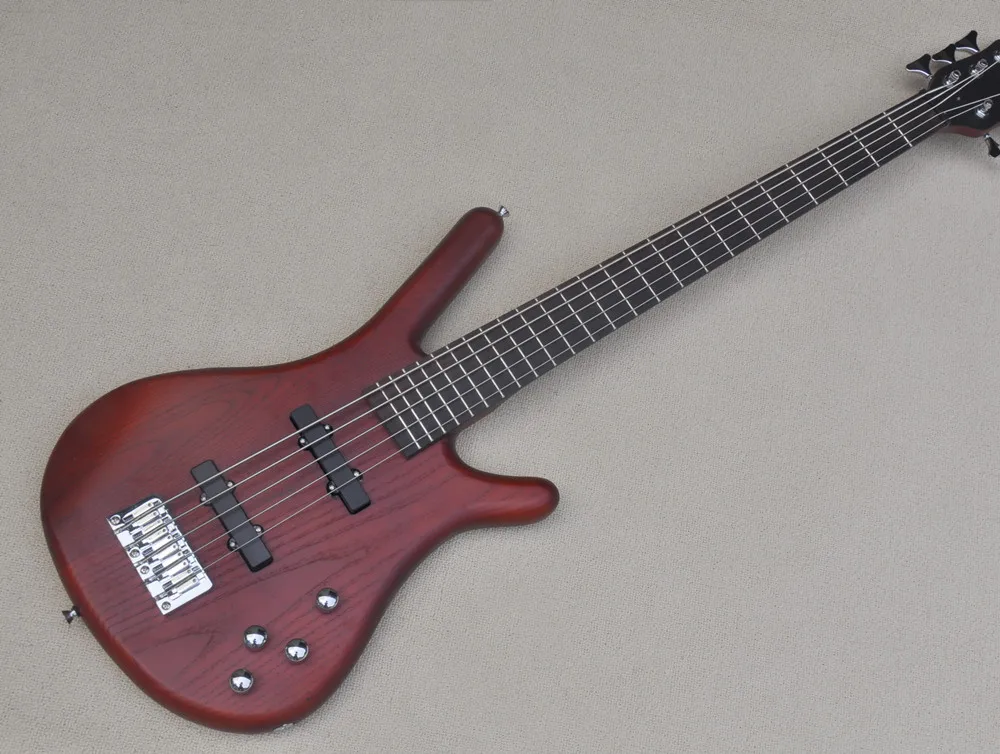 

5 Strings Red body Electric Bass Guitar with Chrome Hardware,Rosewood Fingerboard,Provide customized service