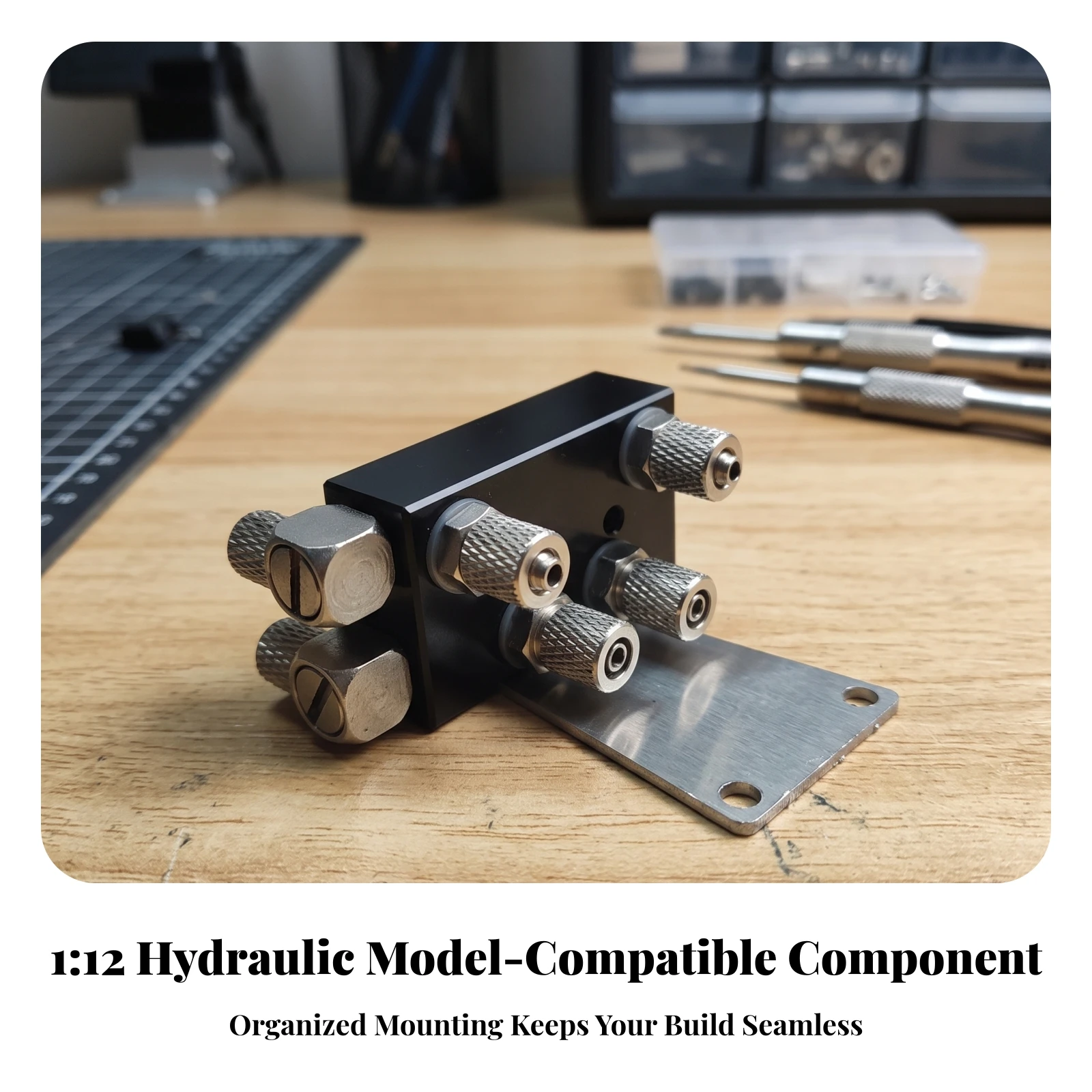 Hydraulic Distribution Block with Threaded Hose Ports for 1 12 RC Engineering Model Upgrades view 5