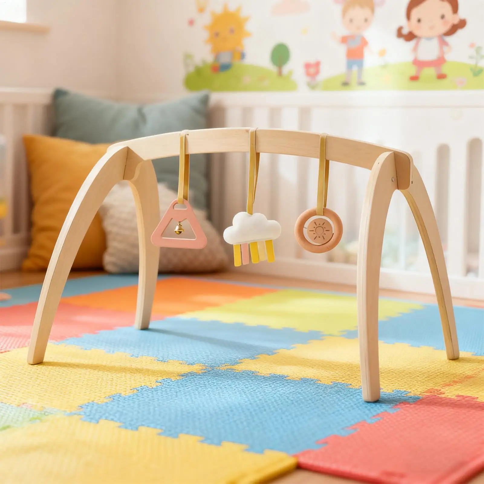 ألعاب تعليمية خشبية لصالة الألعاب الرياضية للأطفال مع حشرجة الموت تحفيز طبيعي لعب الأطفال في صالة الألعاب الرياضية للأطفال الصغار وغرفة نوم أعياد الميلاد