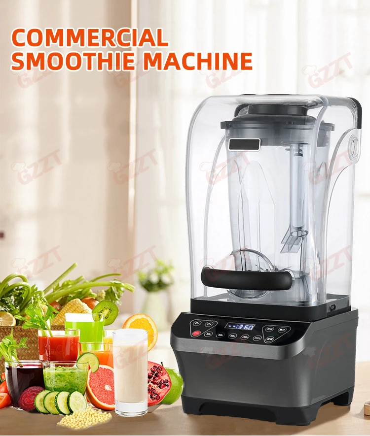 GZZT HTB-D1 4.5L Commercial Wall-Breaking Maker Food Processor Silent Blender Grain Soy Milk Smoothie Machine with Hood