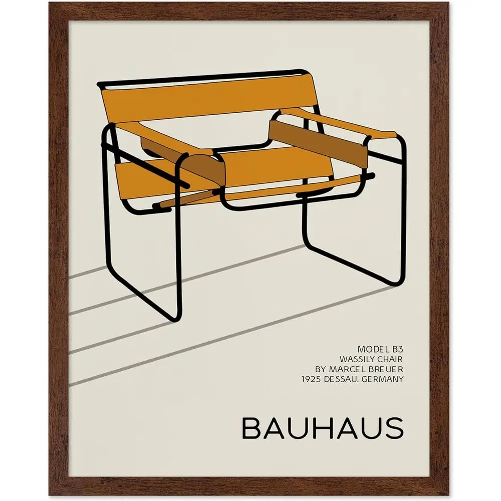 

Постер в винтажном стиле с иллюстрацией - Ретро-минималистичный принт - Стул для ванной, кресло Василия, абстракция - Гит или художник, Риенд